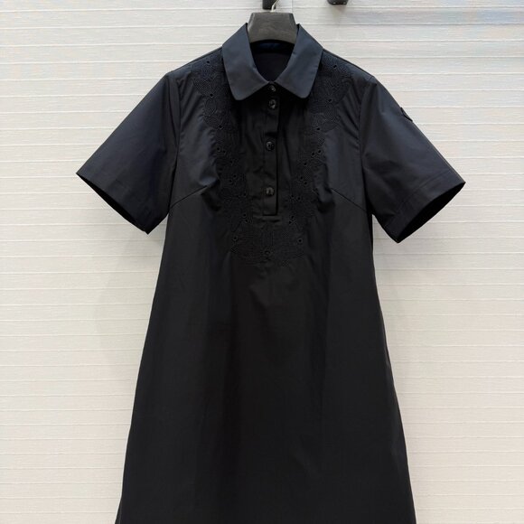 Moncler New Arrival Embroidered Short-Sleeve Dress
